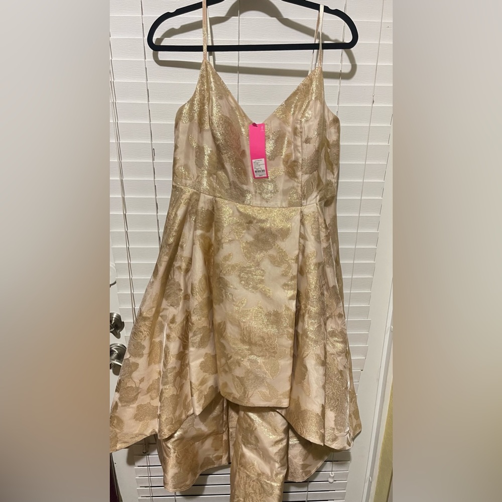 High low gold Organza Lilly Pulitzer Dress